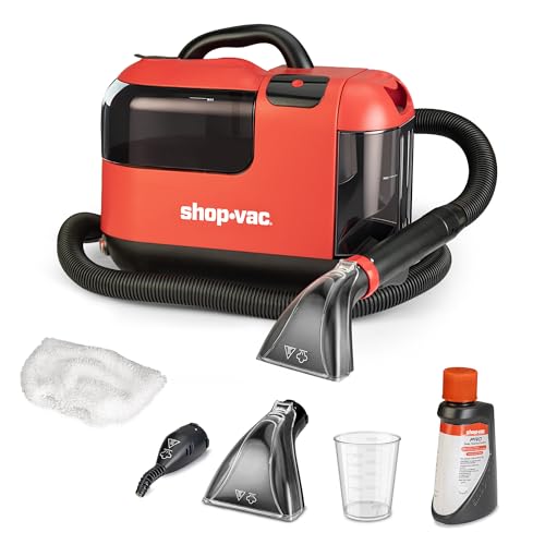 Shop-Vac Portable Carpet Cleaner Machine, Upholstery Cleaner with Steam & Heating System, 3 Modes Deep Stain Removal with Self-Cleaning Tool, for Car, Furniture, Stairs and Fabric Cleaning, 5430225