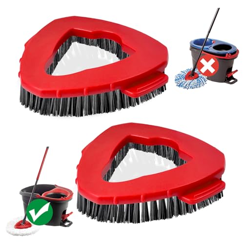 2-Pack Replacement Scrub Brush Heads Compatible with EasyWring Spin Mop