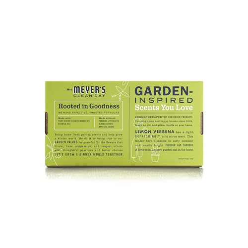 MRS. MEYER'S CLEAN DAY Multi-Surface Everyday Cleaner Concentrated Refills, 4 Concentrated Refills (2 Fl. Oz. each), Lemon Verbena Scent, Makes 64 Fl. Oz. Total