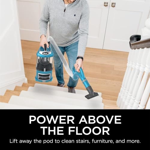 Shark NV380 Navigator Lift-Away Deluxe Upright Vacuum with Large Dust Cup Capacity, Swivel Steering, Upholstery Tool & Crevice Tool, Teal (Renewed)