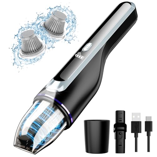 DRECELL Handheld Vacuum Cleaner, Car Vacuum with Brushless Motor & 14000Pa Powerful Suction,1.2Lbs Lightweight, LED Light, Slim Mini Vacuum Cleaner for Car Home Office Pet Hair
