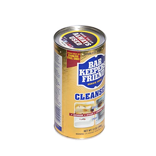 Bar Keepers Friend Powder Cleanser (12 oz - 4-pack) - Multipurpose Cleaner & Stain Remover - Bathroom, Kitchen & Outdoor Use - For Stainless Steel, Aluminum, Brass, Ceramic, Porcelain, Bronze and More