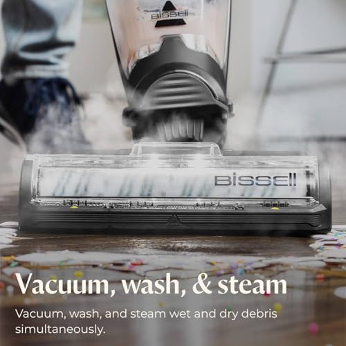 Bissell CrossWave HydroSteam Deluxe Steam Mop, 3-in-1 Wet Dry Vacuum Mop with Steam Function, Hard Floor Cleaner Machine with Sanitize Formula, Green, 3515G