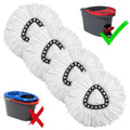 4-Pack Mop Replacement Heads for Ocedar Mop Replace Head EasyWrin Spin Mop Heads Replacements, Easy Cleaning Mop Head Replacement