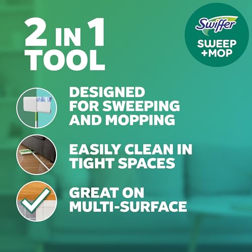 Swiffer Sweeper Dry + Wet Multi Sweeping Kit (1 Sweeper, 7 Dry Cloths, 3 Wet Cloths)