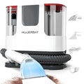 Upholstery Carpet Cleaner, MUJERBAY UltraHeat 12Kpa Portable Spot & Stain, Move with Universal Wheels & Handle, 1.18-inch Deep Cleaning Machine for Couch, Stairs, Car & Pet Messes.Silvery Black