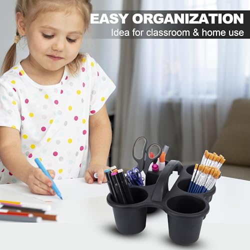 Find Scrapblooms 6 Pack Classroom Caddy For School,Kidsroom,Pencil Holder,Plastic Cup Caddies for Drink Delivery,Cleaning Caddy Organization For Shower Room（Black