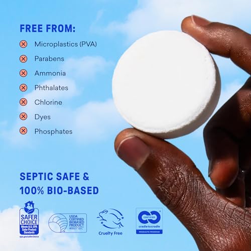 BLUELAND Toilet Bowl Cleaner Tablets, 14 Count (Pack of 1), Lemon Cedar, Plastic-Free, No Harsh Chemicals, Plant-Based, Septic-Safe, Removes Lime, Rust, Hard Water and Toilet Ring Stains