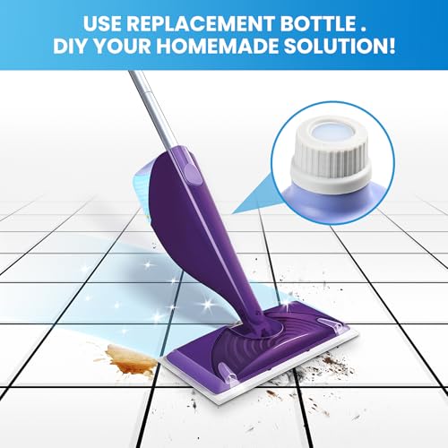 Bisenkud Refillable Bottle for Swiffer® Wet Jet™ Mop - 500ml /17 FL OZ - Leak-Proof HDPE Solution Bottle, Empty，Not for Power mop