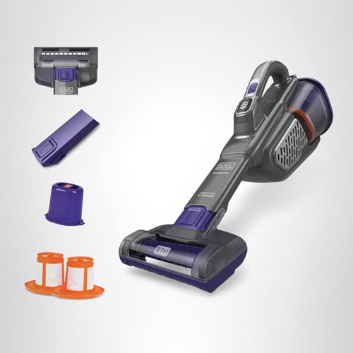 BLACK+DECKER dustbuster furbuster Pet Hair Vacuum with Motorized Pet Hair Brush, Handheld Vacuum Cordless for Home and Car, Rechargeable, Portable, Powerful Suction, AdvancedClean (HHVK515JP07)