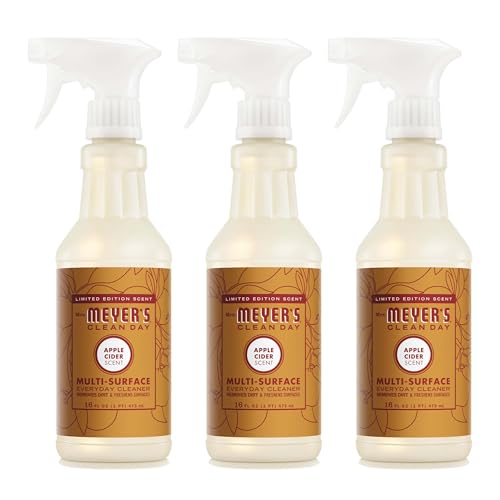 MRS. MEYER'S CLEAN DAY Multi-Surface Everyday Cleaner, Apple Cider Scent, 16 Fl Oz Bottle - 3 Pack