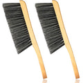 Patelai 2 Pieces Wooden Bench Brushes Fireplace Brush Natural Fiber Bench Soft Bristles Long Wood Handle Dust for Hearth Tidy Car Home Workshop Woodworking(Gray)