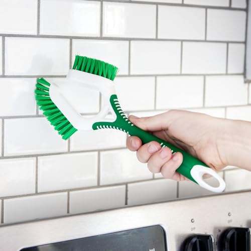 Libman Heavy Duty Scrub Brush Kit | Cleaning Brushes for Household Use | Tub Scrubber | Easy Grip Scrub Brush | Big Job Kitchen Brush | Dual Sided Tile & Grout Brush | 3 Different Brushes Included