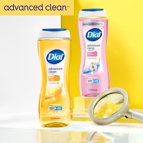 Dial Body Wash, Hydraclean Complex & Vitamin E, Gentle, Leaves Skin Feeling Nourished, Dermatologist-Tested, No Parabens & Sulfates, Advanced Clean, Gold, 16 Fl Oz, (Pack of 4)