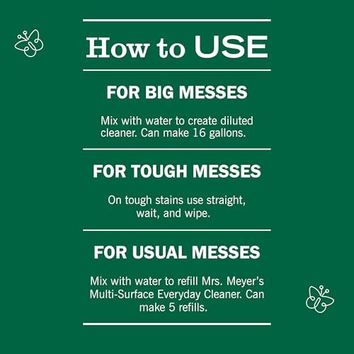 MRS. MEYER'S CLEAN DAY Multi-Surface Everyday Concentrate, Lemon Verbena Scent, 32 Fl Oz Bottle