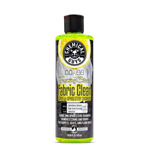 Chemical Guys Foaming Citrus Fabric Clean, Carpet and Upholstery Cleaner - Car Carpet Cleaner for Seats, and Floor Mats, Safe for Home, Office & More, Citrus Scent - 16 oz