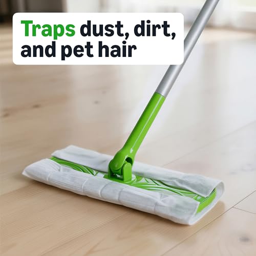 Amazon Basics Dry Sweeping Cloths for Floor Cleaning, Pet Hair, Dust, Dirt, Multi-Surface, Disposable, Fits Swiffer Sweeper Mop Heads, 64 Count, Packaging May Vary