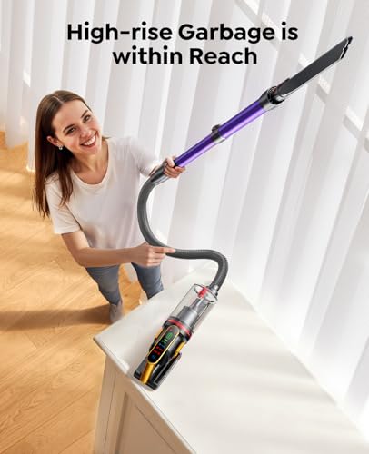 Cordless Vacuum Cleaner 55KPa 650W 70Mins Stick Vacuum Cleaners for Home with Pet Brush, 3.3Ft Hose, Wall Mount Charging, Auto Mode, Touchscreen, Self-Standing Vacuum for Pet Hair/Carpet/Car, Ultra10