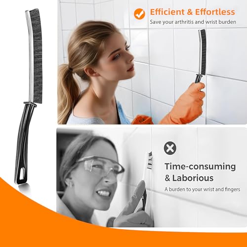 BSFRNF 3Pcs Hard-bristled Crevice Cleaning Brush, Multifunctional Thin Gap Scrub Brush, Bathroom Cleaner Tools for Household Use, Kitchen, Window, Toilet, Grout, Faucets, Car
