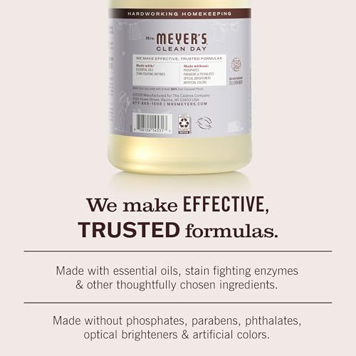 MRS. MEYER'S CLEAN DAY Liquid Laundry Detergent, Biodegradable Formula Infused with Essential Oils, Lavender, 64 oz (64 Loads)