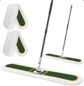 48" Commercial Dust Mop for Floor Cleaning with 2 Cotton Mop Pads