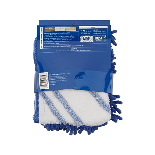Clorox Ready Flip Spray Mop Refill Pad Machine-Washable Dual-Use Chennille & Microfiber Head, Blue