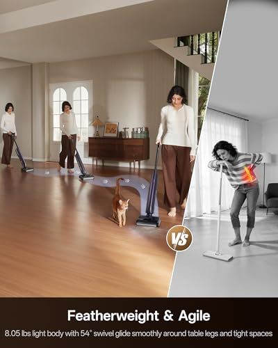 Ultenic Wet Dry Vacuum Cleaner, Vacuum Mop for Wet & Dry Messes, 180° Lay-Flat & Auto Self-Cleaning, 60Mins Runtime ＆ Edge-Cleaning, Anti-Tangle Roller for Hard Floor and Pet Hair, AC1 TriFlex