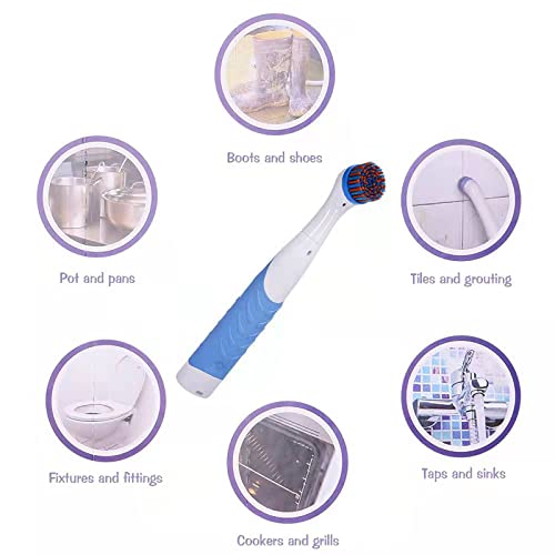 Electric Cleaning Brush with 4 in 1 Multiple Brush Heads,Indoor Household Cordless Motorized Brush for Bathroom Toilet Kitchen Tile Crevice