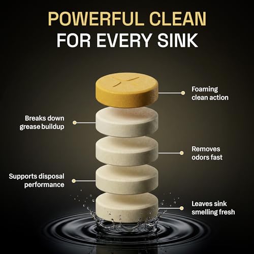 Zyro Garbage Disposal Cleaner and Deodorizer | 24 Pack | Kitchen Sink Cleaner Tablets | Eliminates Odor | Fights Grease & Buildup | Foaming Scrub Action | Citrus Fresh | 1 Year Supply