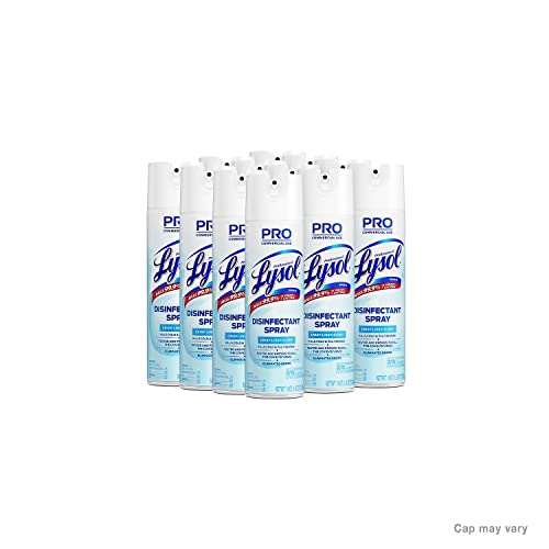 Lysol Disinfectant Spray, Household Essential Cleaning Supplies, Multi-Purpose Room Spray, Antibacterial Sanitizer Spray, Upholstery Deodorizer, Home and Bathroom, Crisp Linen,19 Fl Oz