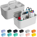 Tiawudi 2 Pack Caddy Organizer with Handle, Portable Plastic Caddy, Storage Organization for Cleaning, Bath, Makeup, Art, Craft, Stationery, Classroom and Office, Tote Organizer