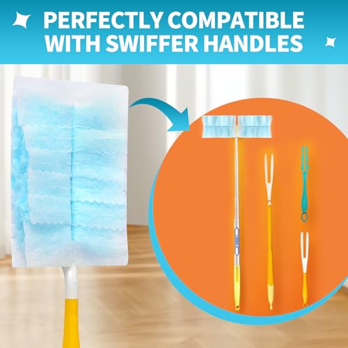 FURCIELOS Disposable Microfiber Feather Duster Refills, Multi-Surface Duster Compatible with Swiffer Dusters Handle, 30 Count, Unscented