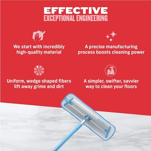 E-Cloth Deep Clean Microfiber Mop - Reusable Mop Pad for Home Cleaning, Hard Floors, Wood, Tile, or Laminate, Machine Washable, Use Wet for Cleaning or Dry for Dusting, No Refills or Spray Needed