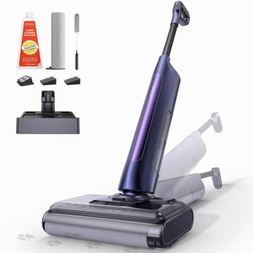 Ultenic Wet Dry Vacuum Cleaner, Vacuum Mop for Wet & Dry Messes, 180° Lay-Flat & Auto Self-Cleaning, 60Mins Runtime ＆ Edge-Cleaning, Anti-Tangle Roller for Hard Floor and Pet Hair, AC1 TriFlex