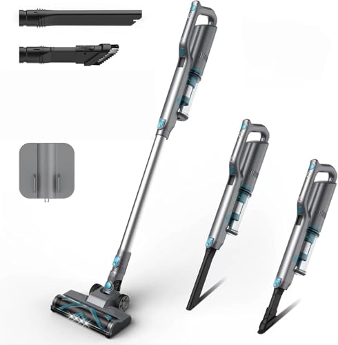 ECOVORTEX 280W Cordless Vacuum Cleaner for Home, Powerful Stick Vacuum with 45min Runtime,Rechargeable Wireless Vacuum for Hardwood Floor Carpet Pet Hair