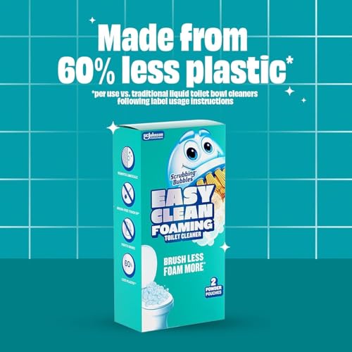 Scrubbing Bubbles Easy Clean Foaming Toilet Bowl Cleaner, Easy Toilet Drop In Powder Pouches, 3.5 Ounce (Pack of 10)