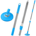 Spin Mop Replacement Handle 360 Degree Spin Mop Pole Handle Replacement Rotating Telescopic Stick for Head Replace Spinning Household Cleaning Accessories for Home(Cute Blue)