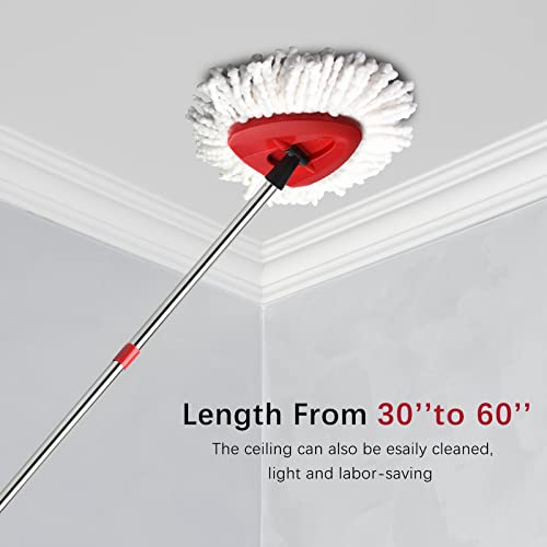 HiBaBy 4-Section Spin Mop Replacement Handle- 2.5-5 Foot Mop Replacement Stick Only Compatible with Ocedar Mop Handle EasyWring (Mops Head & Base Not Included)