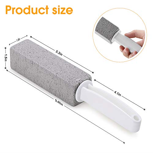Kadden 2 Pack Pumice Stone Toilet Bowl Cleaner with Handle, Hard Water Ring Remover & Stain Scrubber for Bathroom, Pool, Sink and Tub, Ergonomic Heavy Duty Cleaning Tool