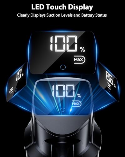 XenonLab Cordless Vacuum Cleaner, 75Mins/55KPa/650W Freestanding Vacuum Cleaners for Home, with Anti-Static&Anti-Tangle Brush, LED Touch Screen, Stick Vacuum for Carpets, Pet Hair, Hardwood Floors