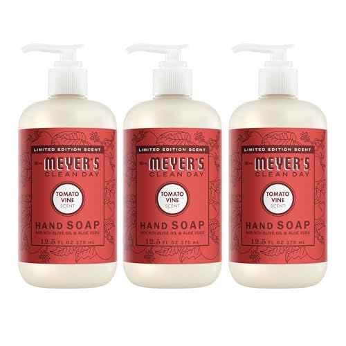 Mrs. MEYER'S CLEAN DAY Hand Soap, Tomato Vine Scent, 12.5 Fl Oz Bottle - 3 Pack