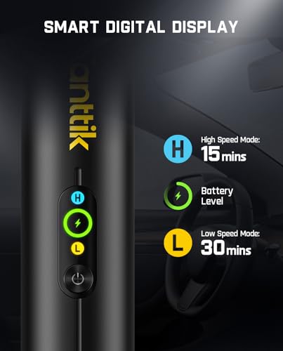 Fanttik Slim V10 APEX Cordless Car Vacuum, 4-in-1 Portable Mini Handheld Vac, 19kPa Suction Power, Upgraded Smart Digital Display, 2 Suction Modes for Small Jobs, Car, Office Desk, Keyboards (Black)
