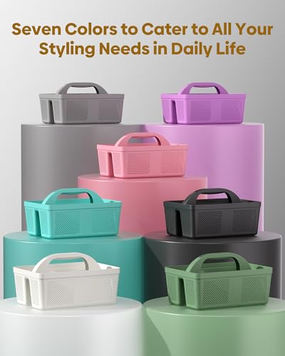 MLIKLU 4 Pack Portable Shower Caddy, Integrated Handle, Reinforced Plastic, Organizer Storage Bathroom Supplies and Beauty Products, Cleaning Supplies, Shower Basket for Home, Dorm, Shelf and Cabinet