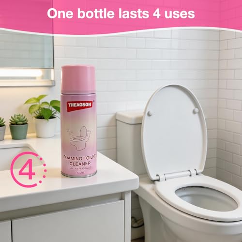 VIVIPOMEIO Foaming Toilet Cleaner Pump, Thick Clinging Foam for Easy Scrubbing, Pressurized Foam Spray for Toilet Bowl Stain & Odor Removal, Multi-Surface Bathroom Cleaner