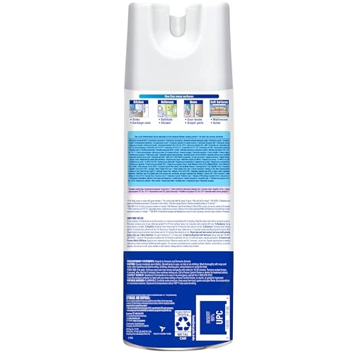 Lysol Disinfectant Spray, Household Cleaning Supplies, Disinfecting Multi-Purpose Room Spray, Antibacterial Sanitizer, Deodorizer, Kills Hantavirus, Crisp Linen, 12.5 Fl Oz (Pack of 2)