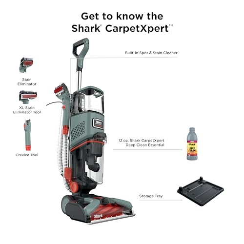 Shark CarpetXpert | Upright Carpet, Area Rug & Upholstery Cleaner | Carpet Shampooer with Handheld Spot & Stain Eliminator | 3 Cleaning Tools | Slate Green | EX151