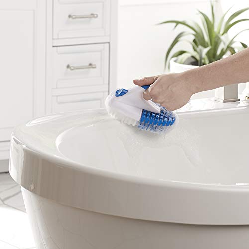 Clorox Multipurpose Flex Scrub Handheld Cleaning Brush with Removable Handle, Blue/White