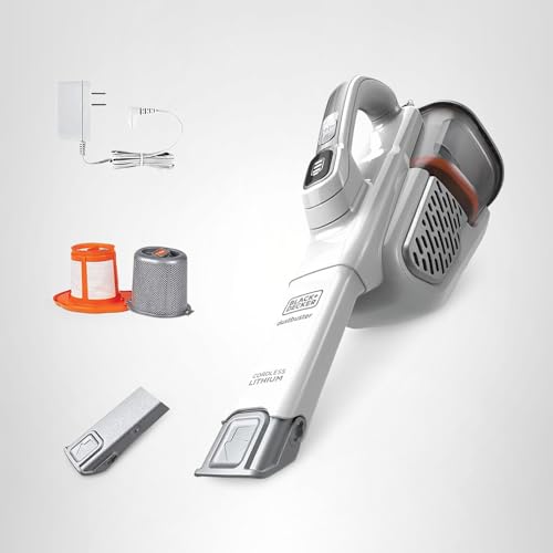 BLACK+DECKER Dust Buster Hand Held Vacuum Cordless Rechargeable, Portable Vacuum for Car, Extended Runtime, Powerful Suction, Extra Long Crevice Tool, AdvancedClean+ (HHVK320J10)