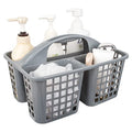 JiatuA Portable Shower Caddy Basket with Compartments Cleaning Supplies Organizer with Handle Plastic Storage Divided Tool Bin for Bathroom, Bedroom, Kitchen, College Dorm, Garden, Under Sink, Grey