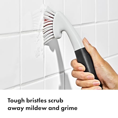 OXO Good Grips Grout Brush & Heavy Duty Scrub Brush Combo Set; Tough, Durable bristles Cut Through Grime and soap scum; Ideal for tubs, Tile Walls, countertops and Floors